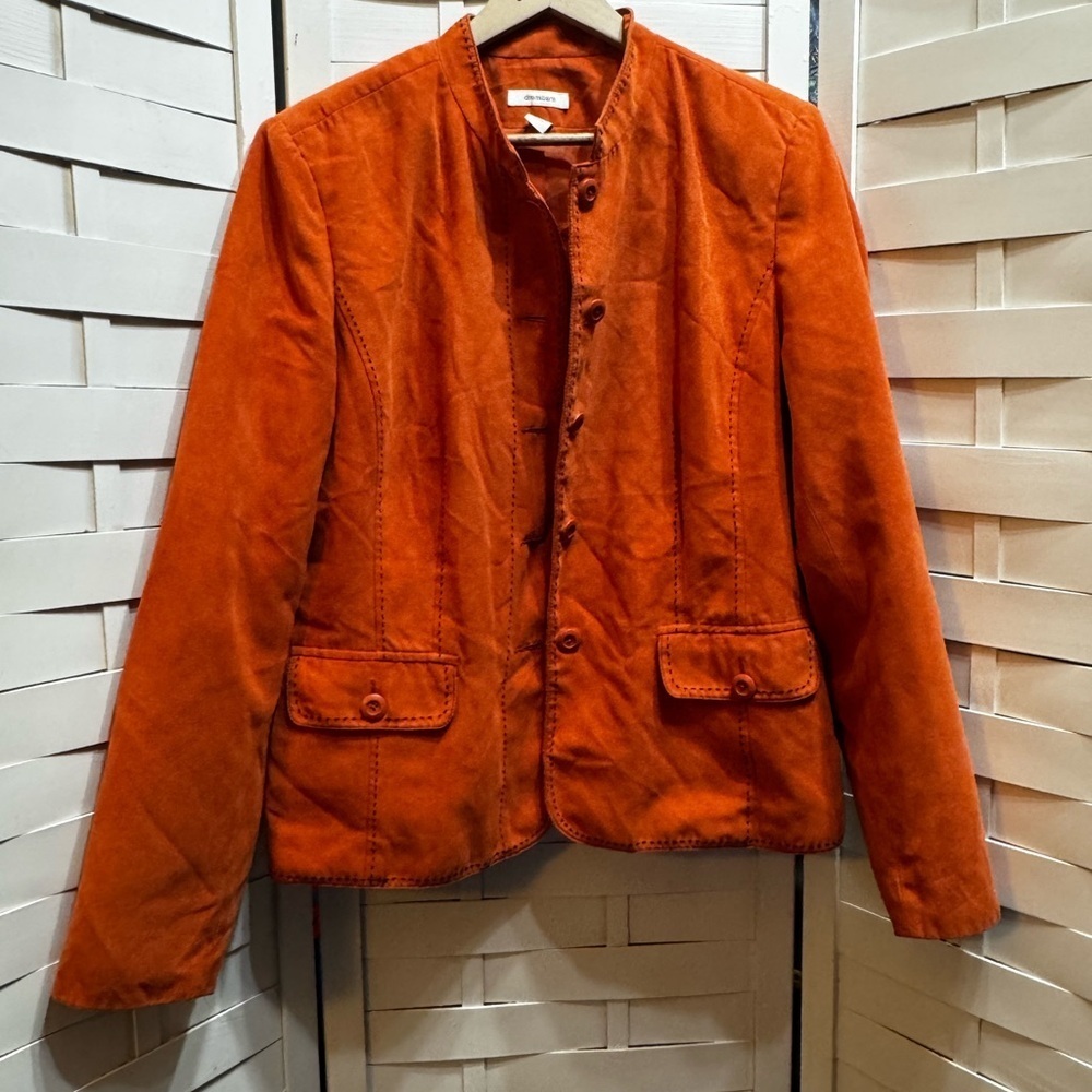 Dressbarn Burnt Orange Button-Up Blazer